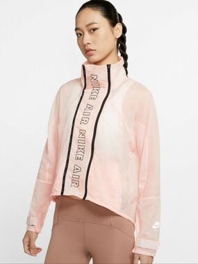 Nike Air Pink Windbreaker Jacket with Black Trim
